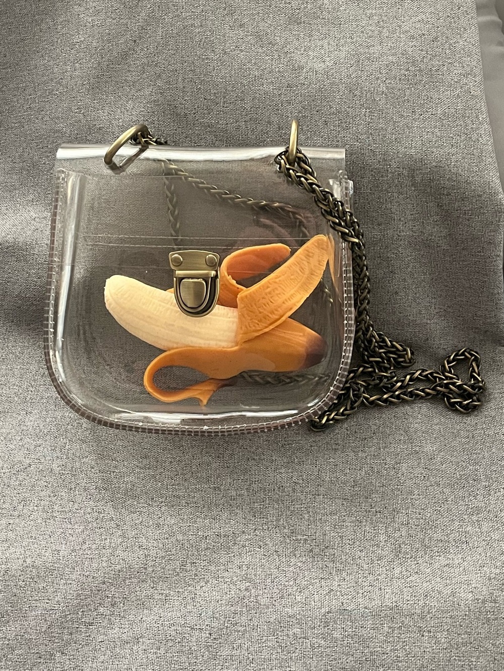 Clear Stadium Bag Luxe Adjustable Chain Unhinged Accessory Banana Included 6x6